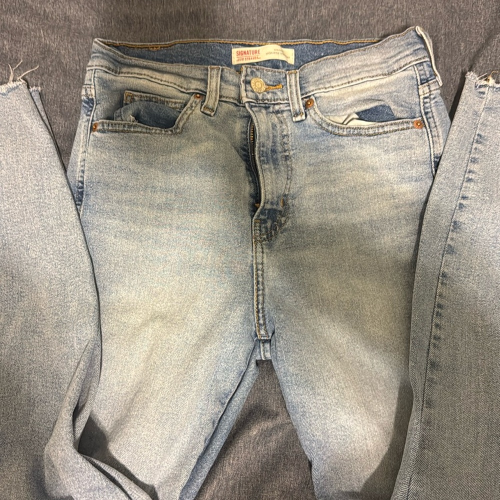 High rise straight jeans